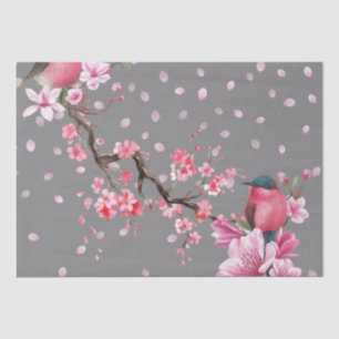 Pink Cherry Blossom Flower Pattern Tissue Paper