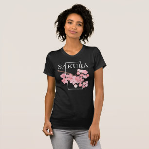 Pink Cherry blossom flowers watercolor Sakura T-Shirt