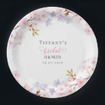 Pink Cherry Blossom in Bloom Garden Bridal Shower Paper Plate<br><div class="desc">Elegant Watercolor Pink Cherry Blossom in Bloom Garden Bridal Shower</div>