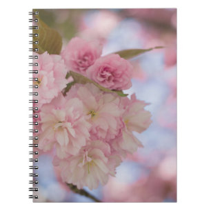 PINK CHERRY BLOSSOM IN CLOSE UP PHOTOGRAPHY NOTEBOOK