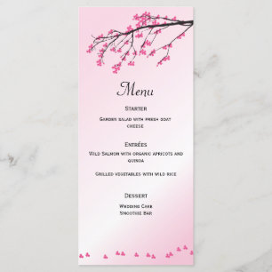 Pink Cherry Blossom Menu Card