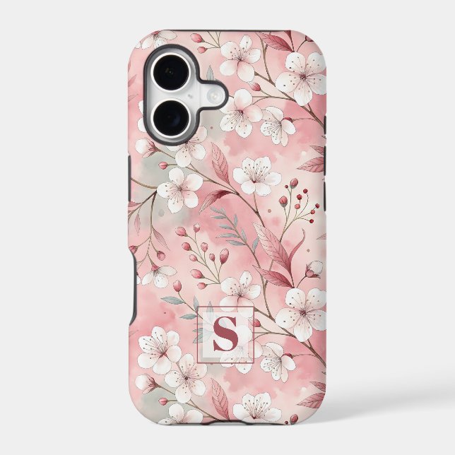 Pink cherry blossom monogram (Back)
