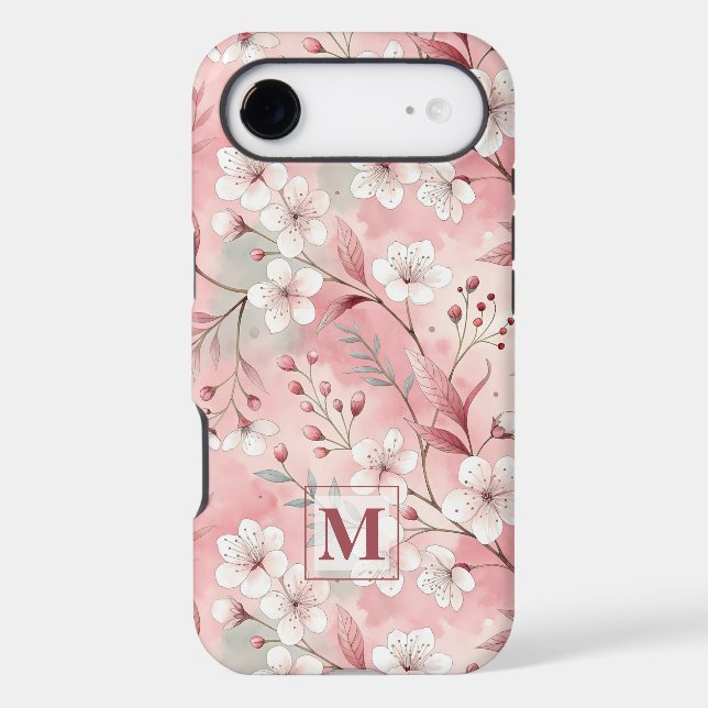 Pink cherry blossom monogram (Verso)