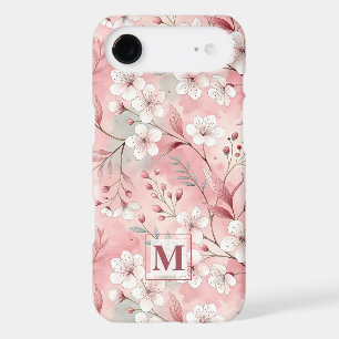 Pink cherry blossom monogram
