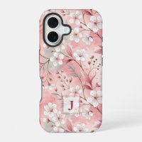 Pink cherry blossom monogram