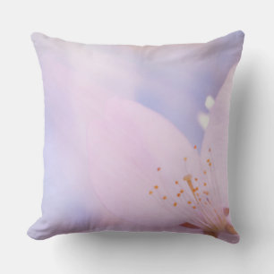 Pink cherry blossom outdoor pillow