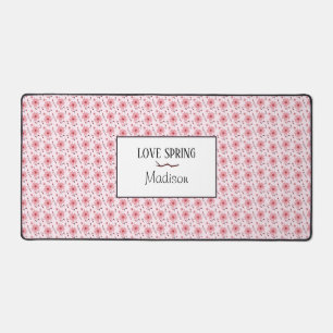 Pink Cherry Blossom Pattern Love Spring Desk Mat