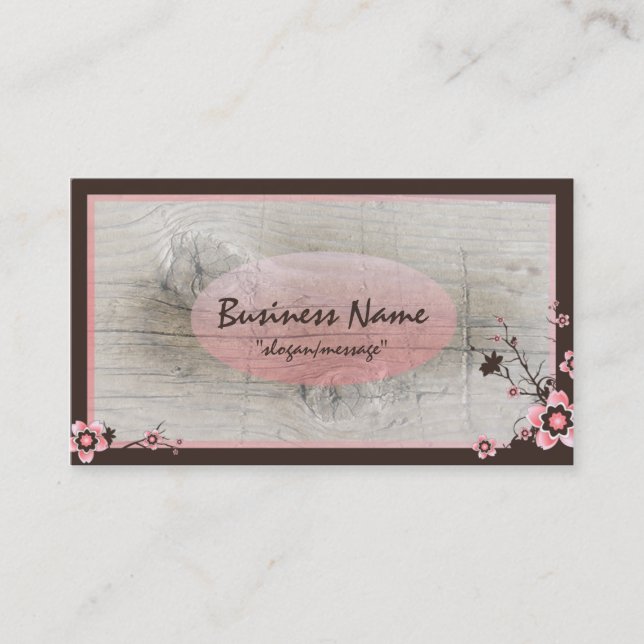 Pink Cherry Blossom Professional Business Cards (Front)