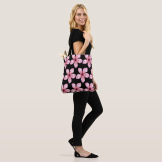 Pink Cherry Blossom Sakura Asian Floral Pattern Tote Bag