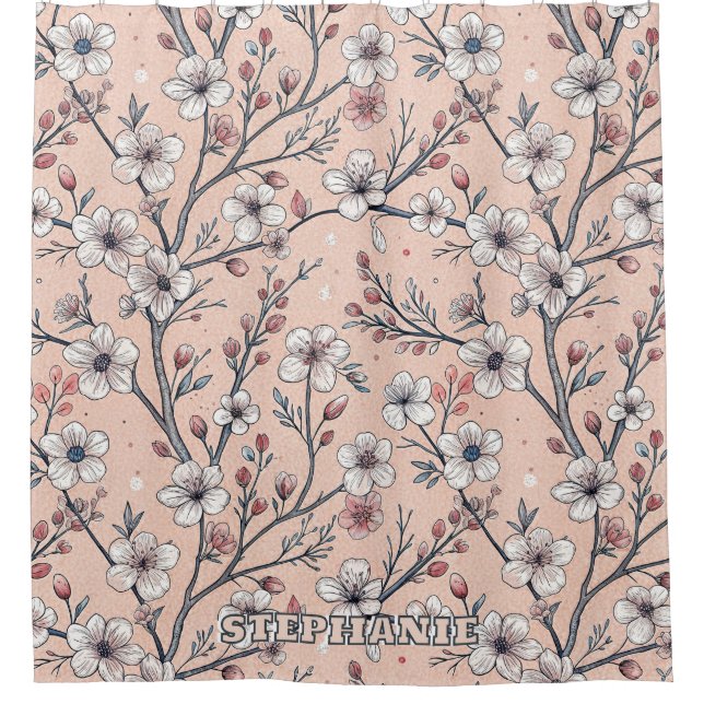Pink Cherry Blossom Sakura Pattern on Pink (1) (Front)