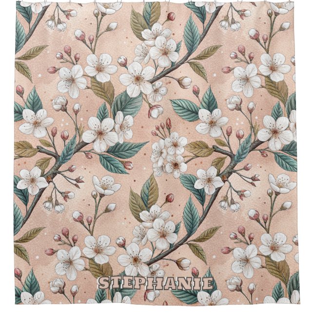 Pink Cherry Blossom Sakura Pattern on Pink (4) (Front)