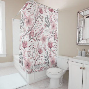 Pink Cherry Blossom Sakura Pattern on White (3)