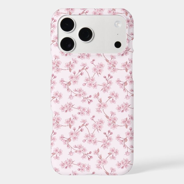 Pink Cherry Blossom Seamless Floral Pattern (Back)