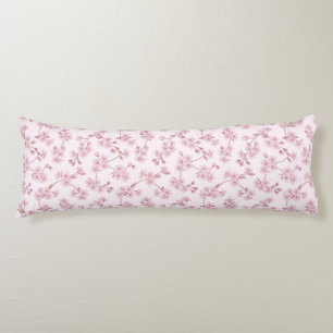 Pink Cherry Blossom Seamless Floral Pattern Body Pillow