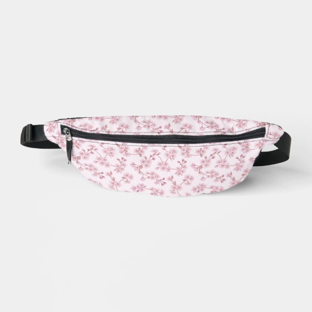 Pink Cherry Blossom Seamless Floral Pattern Fanny Pack (Front)