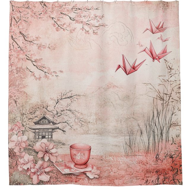 Pink Cherry Blossom Serenity Landscape  (1) (Front)