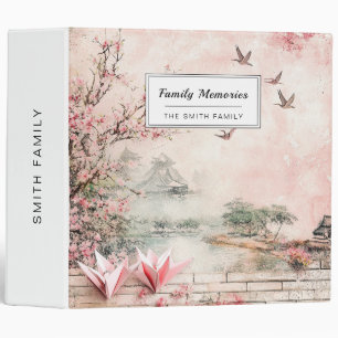 Pink Cherry Blossom Serenity Landscape (2) Binder