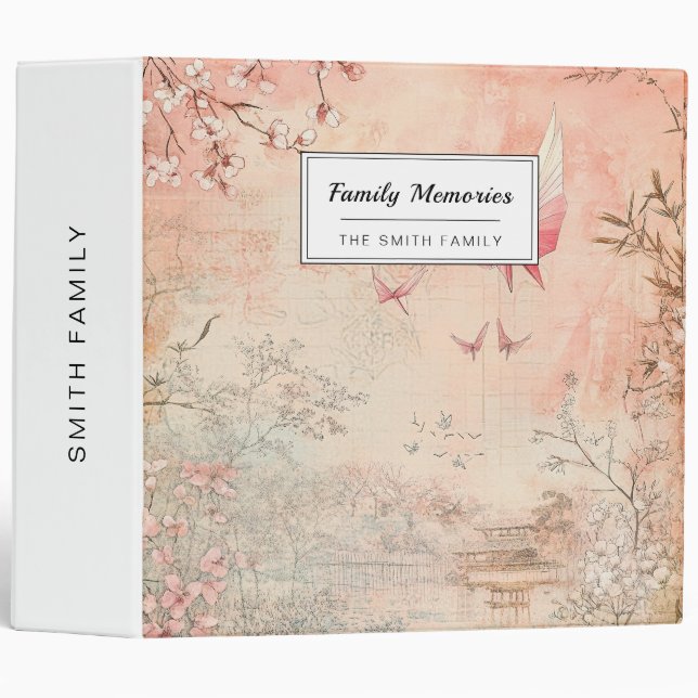 Pink Cherry Blossom Serenity Landscape  (3) Binder (Front/Spine)