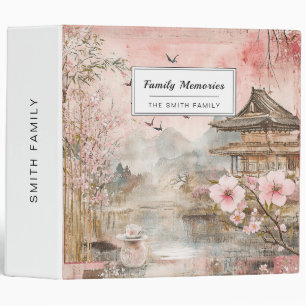 Pink Cherry Blossom Serenity Landscape (4) Binder