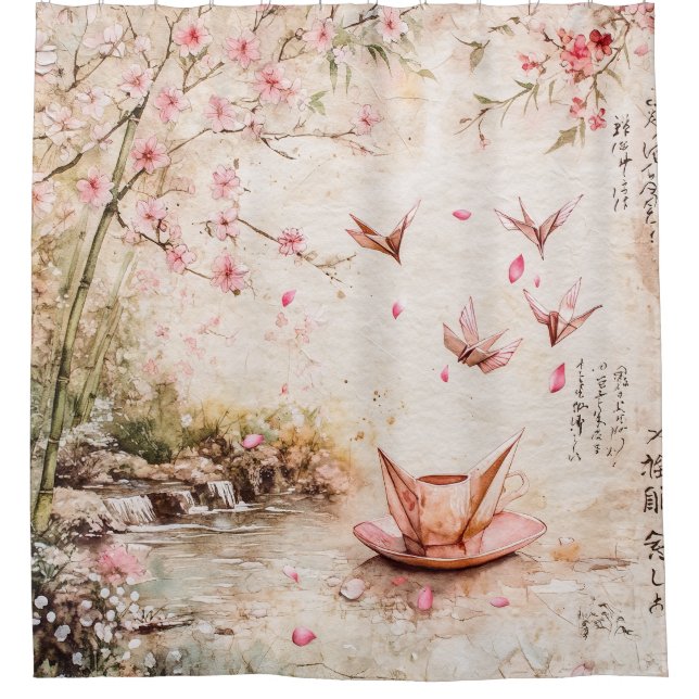 Pink Cherry Blossom Serenity Landscape  (5) (Front)