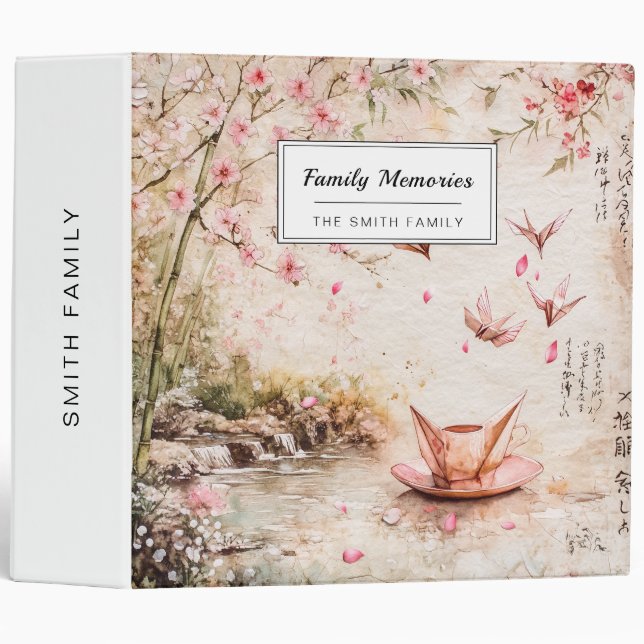 Pink Cherry Blossom Serenity Landscape  (5) Binder (Front/Spine)