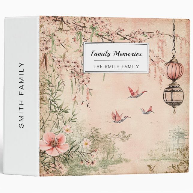 Pink Cherry Blossom Serenity Landscape  (7) Binder (Front/Spine)