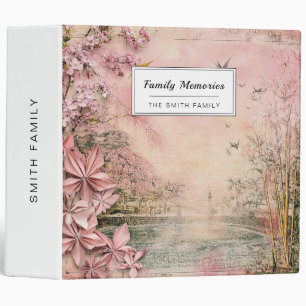 Pink Cherry Blossom Serenity Landscape (8) Binder