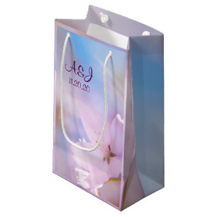 Pink cherry blossom small gift bag