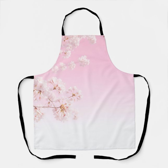 Pink Cherry Blossom Spring Serenity Apron (Front)