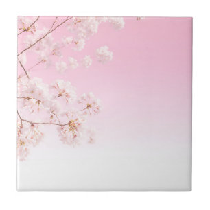 Pink Cherry Blossom Spring Serenity Tile