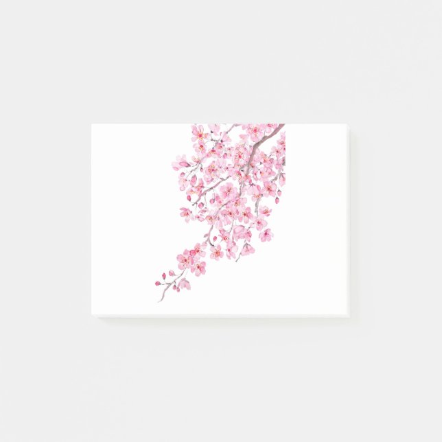 pink cherry blossom watercolor 2020 post-it notes (Front)