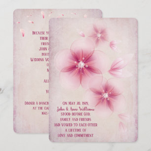 Pink Cherry Blossom Wedding Invitation