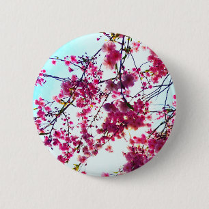 Pink Cherry blossoms 2 Inch Round Button