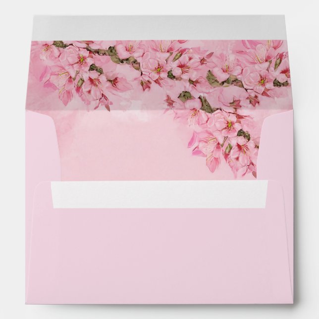 Pink Cherry Blossoms  Envelope (Back (Bottom))