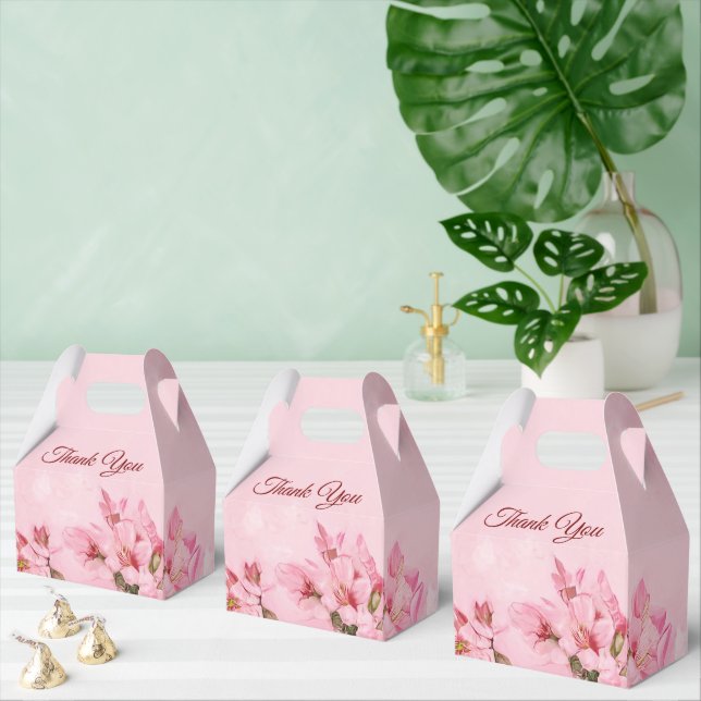 Pink Cherry Blossoms  Favor Box (Multiple)