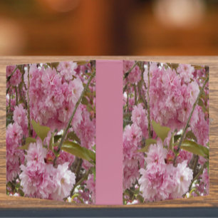 Pink Cherry Blossoms Floral 3 Ring Binder