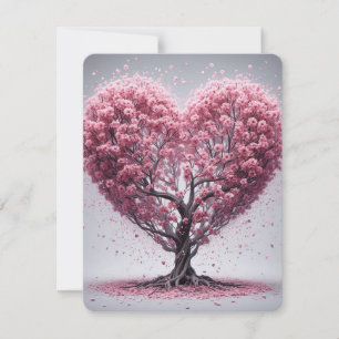 Pink Cherry Blossoms Holiday Card
