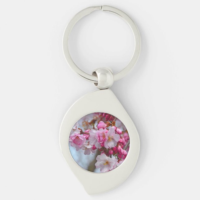 Pink cherry blossoms keychain (Front)