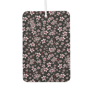 Pink Cherry Blossoms On Black Air Freshener