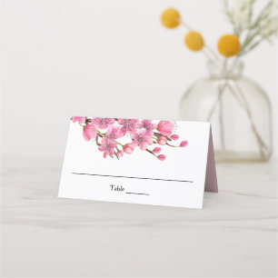 Pink Cherry Blossoms Place Card