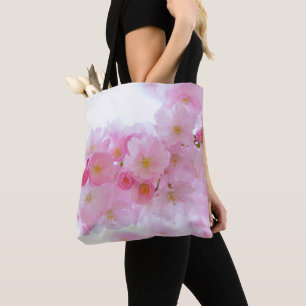 Pink cherry blossoms Sakura floral tote bag