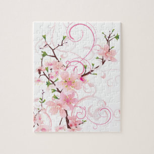 Pink Cherry Blossoms Sakura Jigsaw Puzzle
