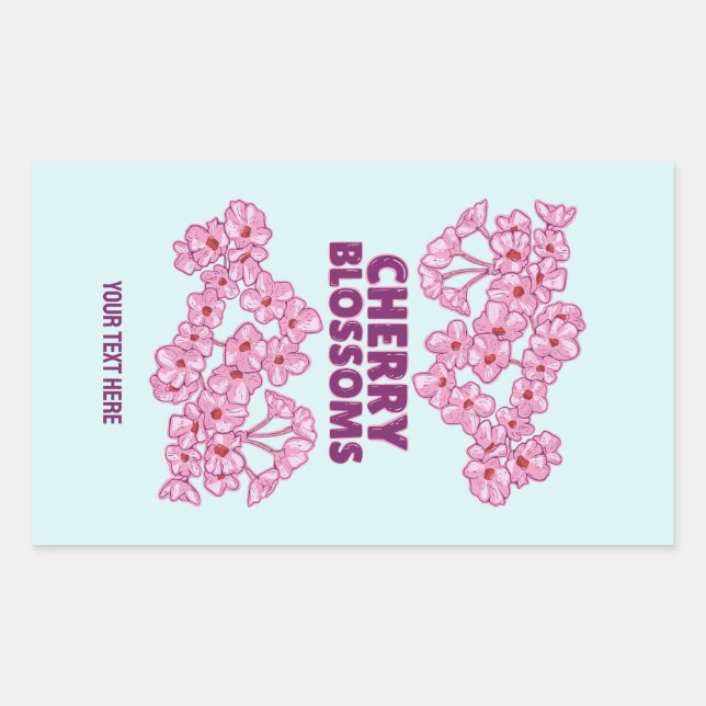 Pink cherry blossoms sticker (Front)