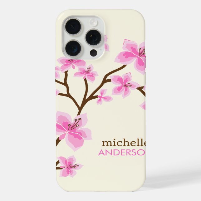 Pink Cherry Blossoms Tree iPhone Case (Back)