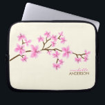 Pink Cherry Blossoms Tree Laptop Sleeve<br><div class="desc">Personalized laptop sleeve features a beautiful vector illustration of a cherry blossoms or sakura tree. Customize with your name,  monogram,  initials or text of your choice. 
 Mujka</div>