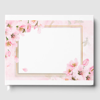 Pink Cherry Blossoms Wedding or Shower Guestbook