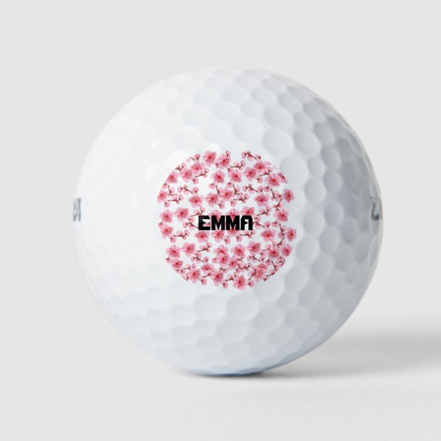 pink Cherry blosson Golf Balls (Front)