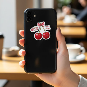 Pink Cherry Coquette Sticker Girly Kindle