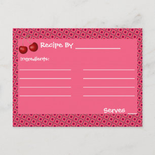 Pink Cherry Mod Recipe Cards Template