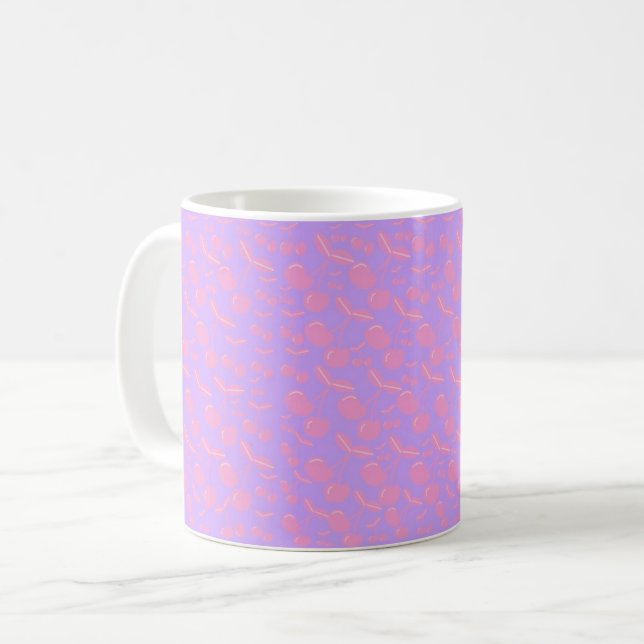 Pink Cherry Mug Cherries Pattern Daughter Gift  (Front Left)